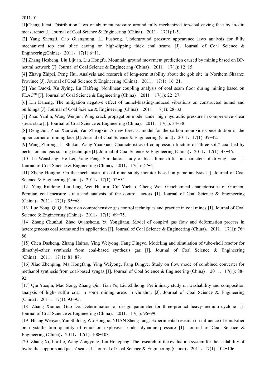 1 Chang Jucai. Distribution Laws of Abutment Pressure Around Fully Mechanized Top-Coal