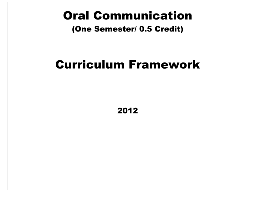 Oral Communication