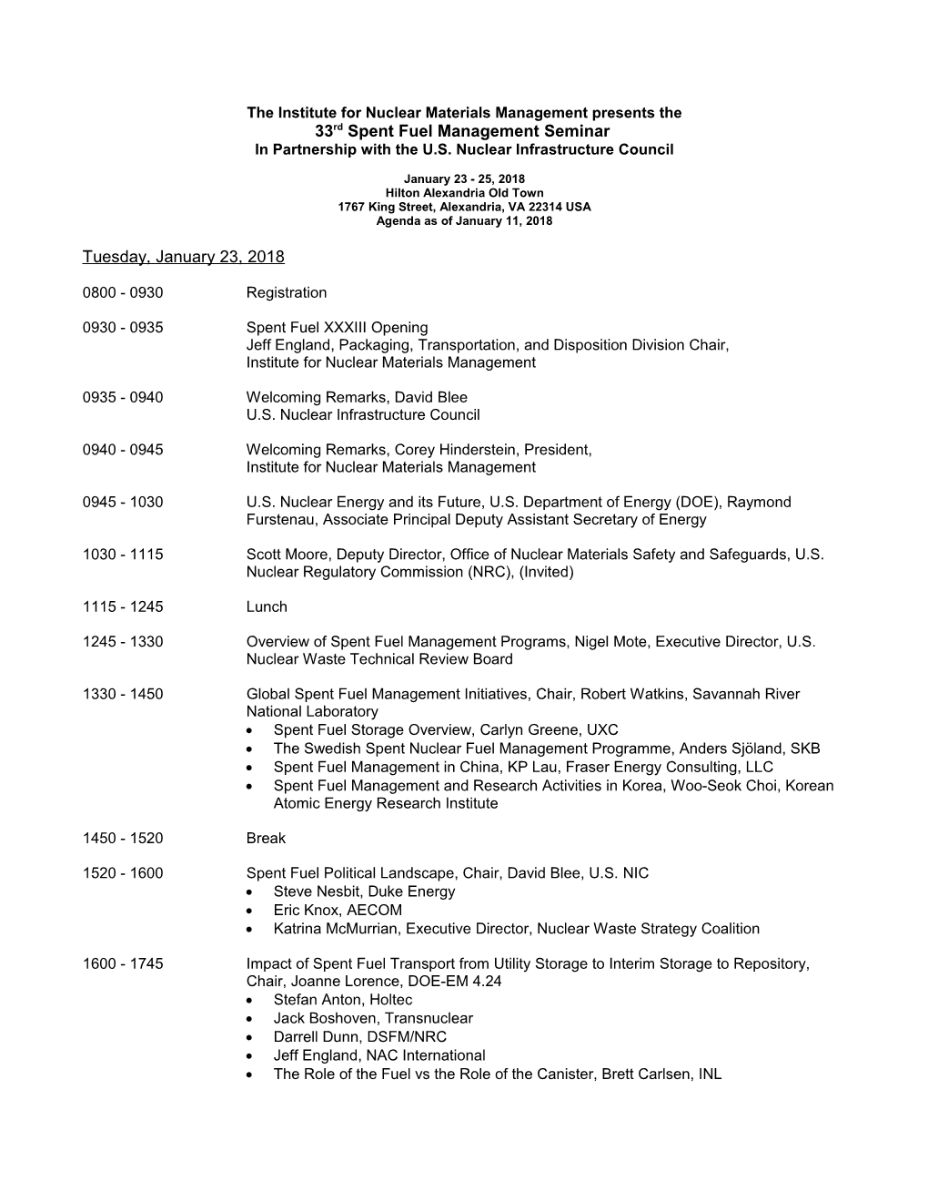 Proposed Seminar Agenda/Topics/Schedule - Rev C