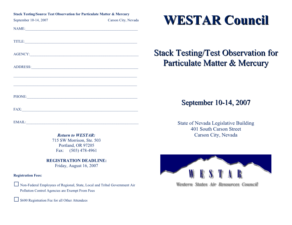 Stack Testing/Source Test Observation for Particulate Matter & Mercury