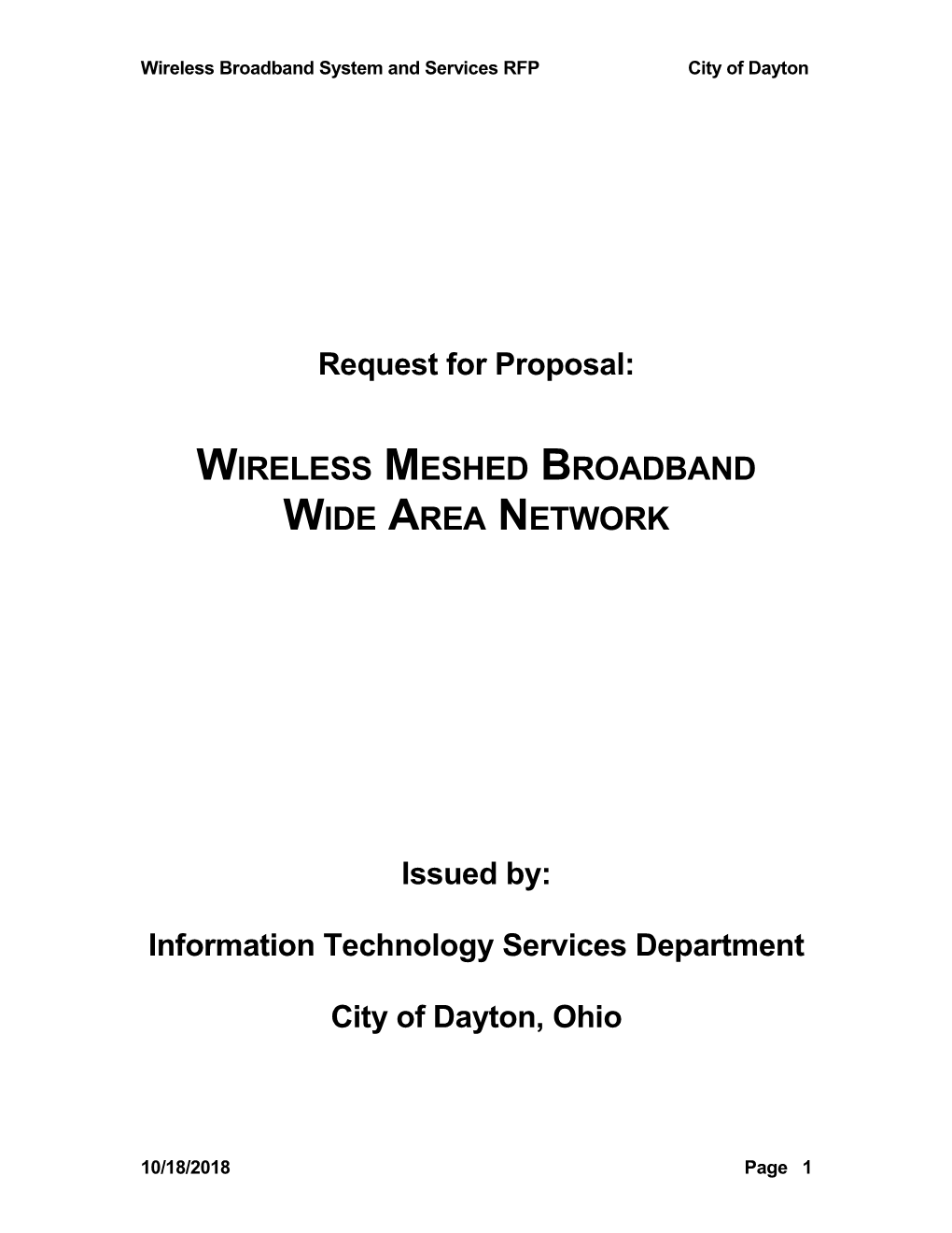 Wireless Meshed Broadband Wide Area Network