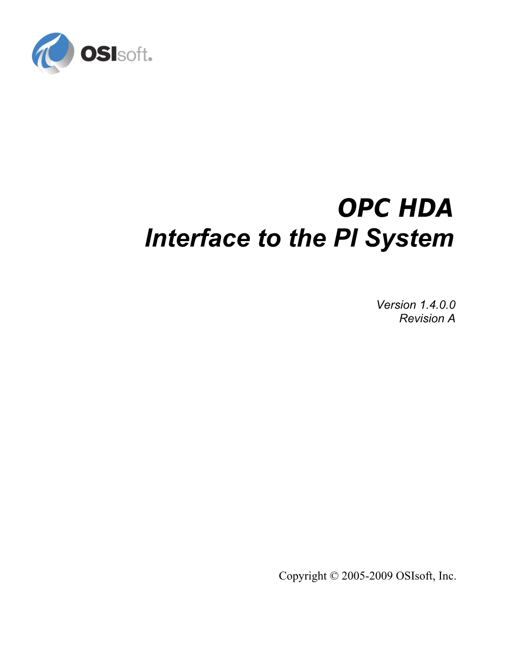 OPC HDA Interface to the PI System