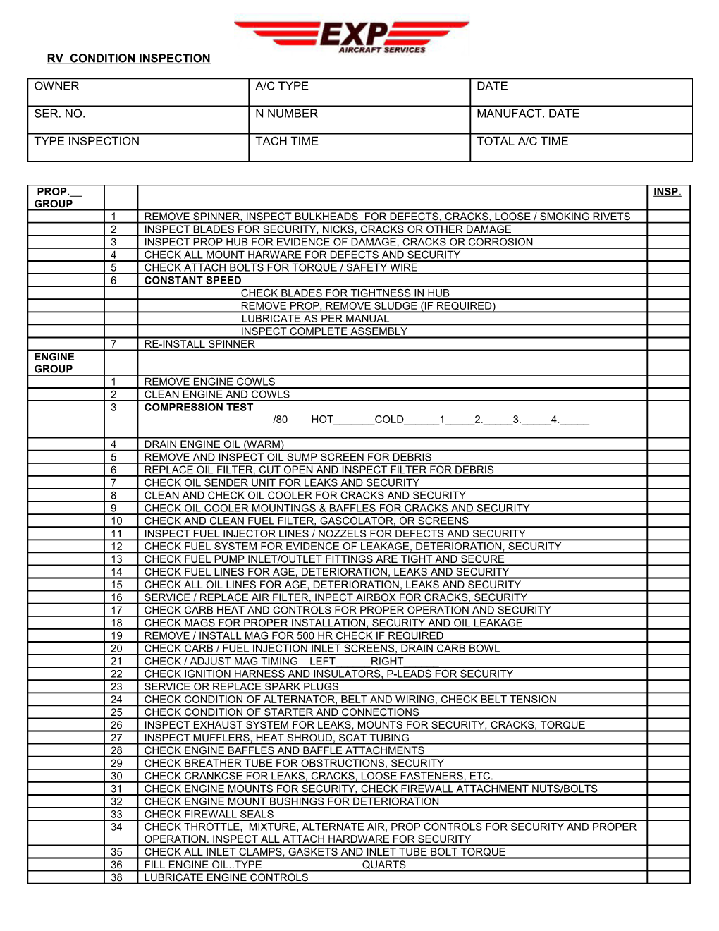 Rv9 Condition Inspection Report