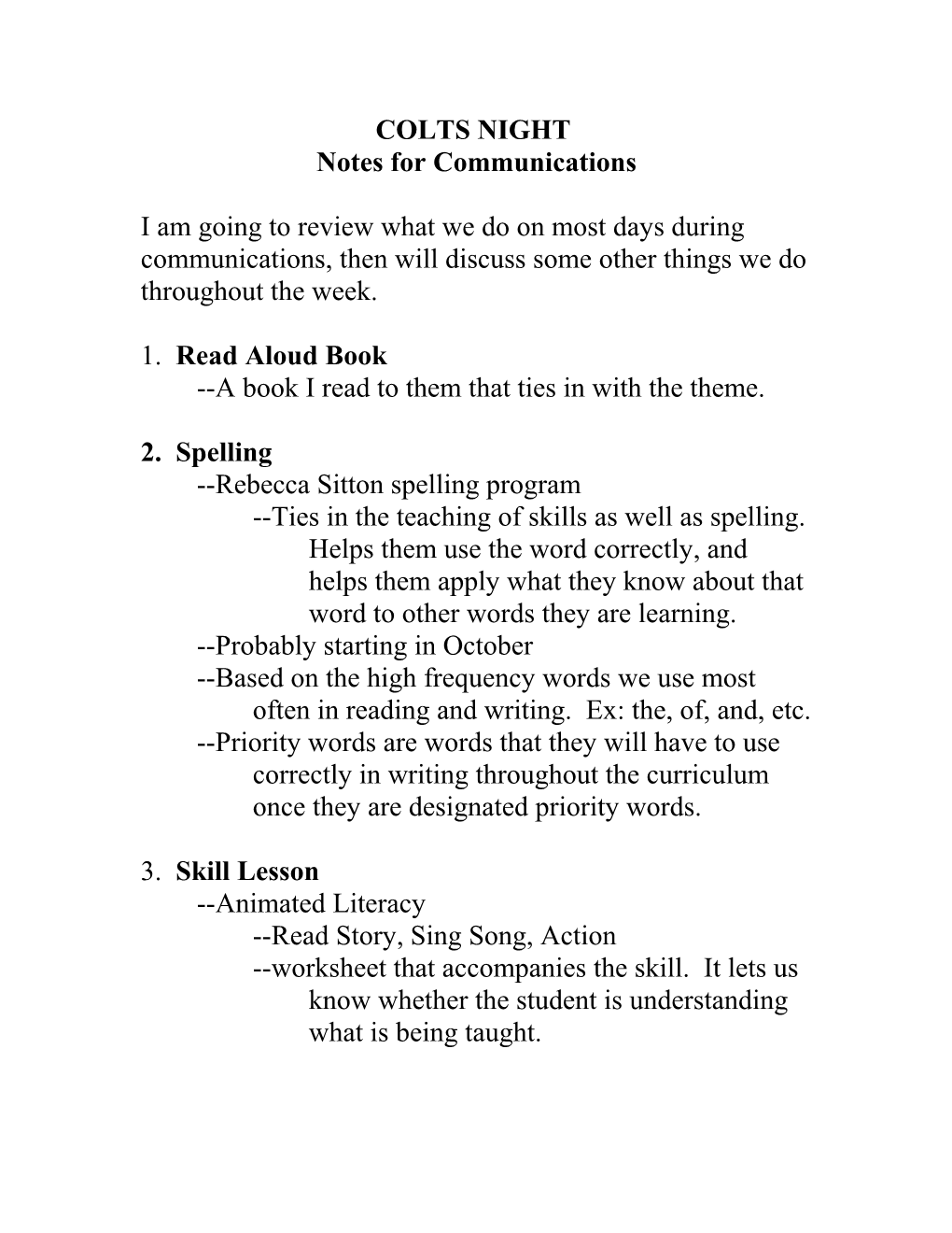 Notes for Communications