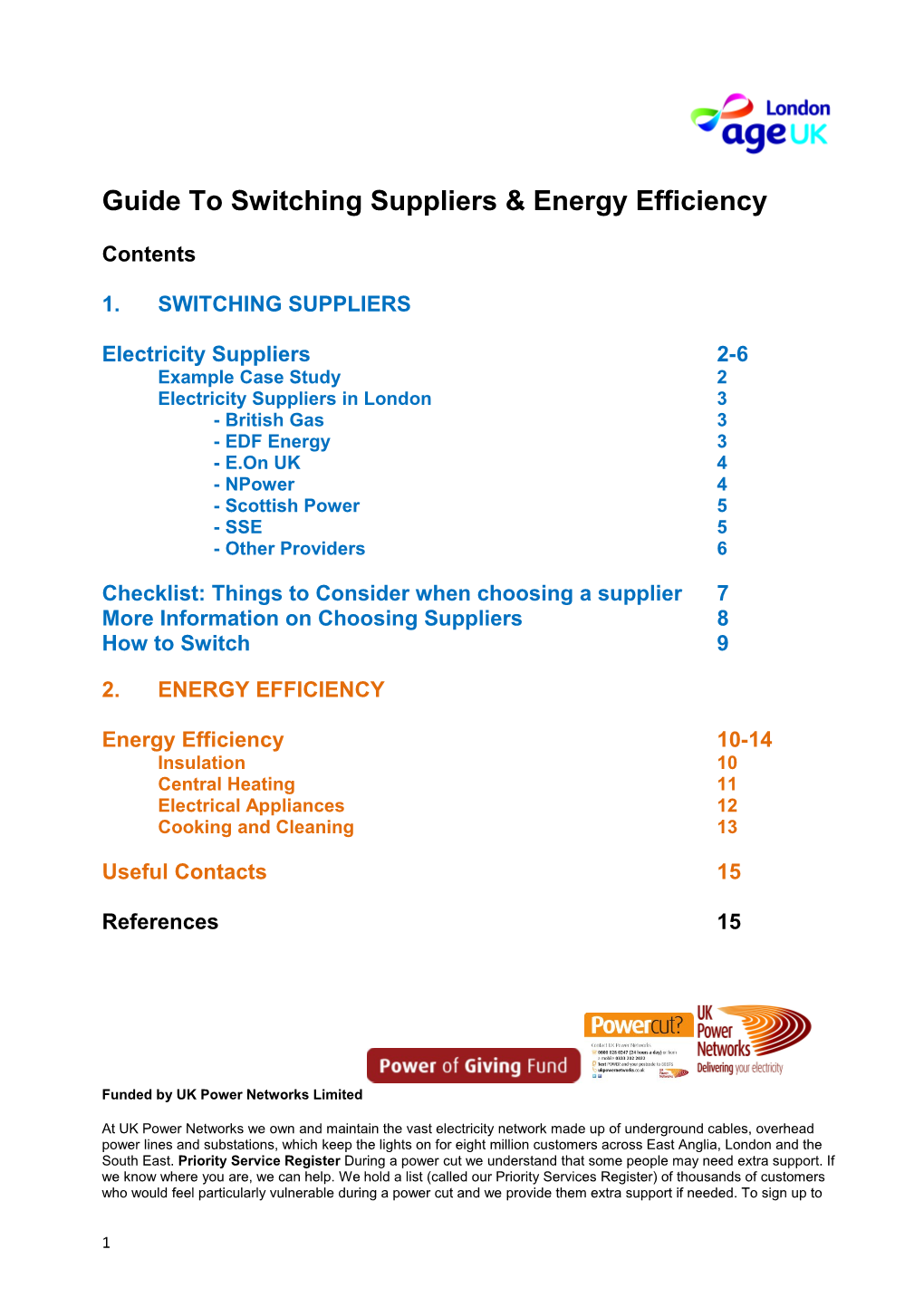 Guide to Switching Suppliers & Energy Efficiency