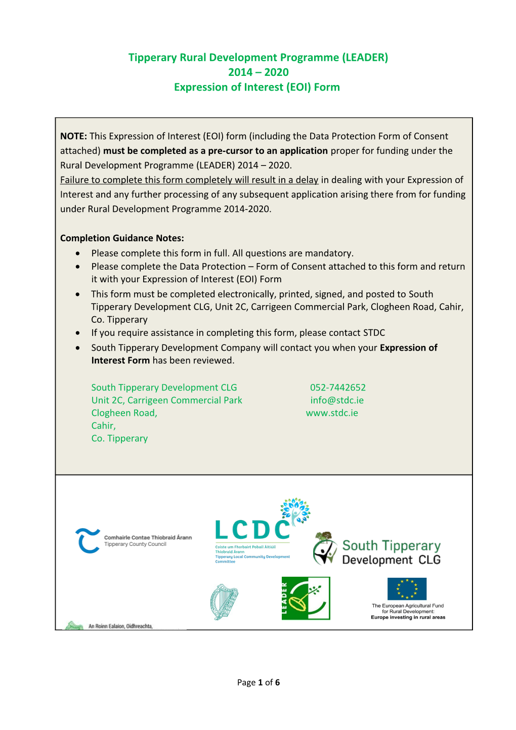 Tipperary Rural Development Programme (LEADER)