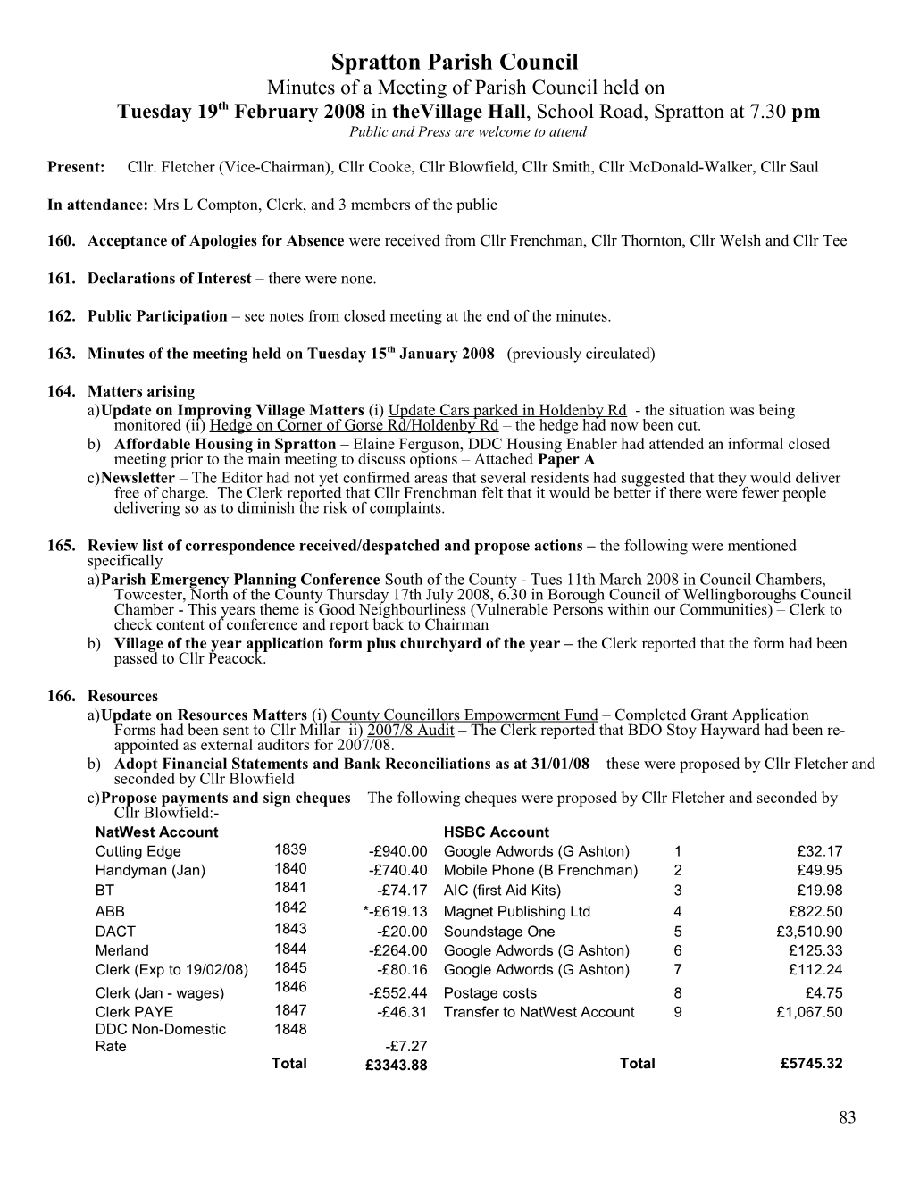 Spratton Parish Council