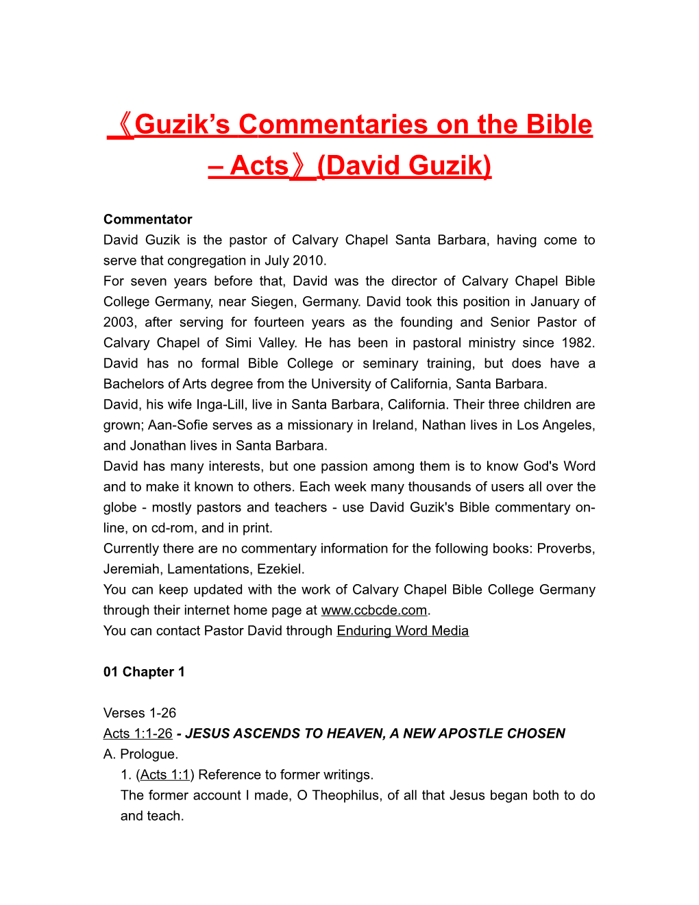 Guzik Scommentarieson the Bible Acts (David Guzik)