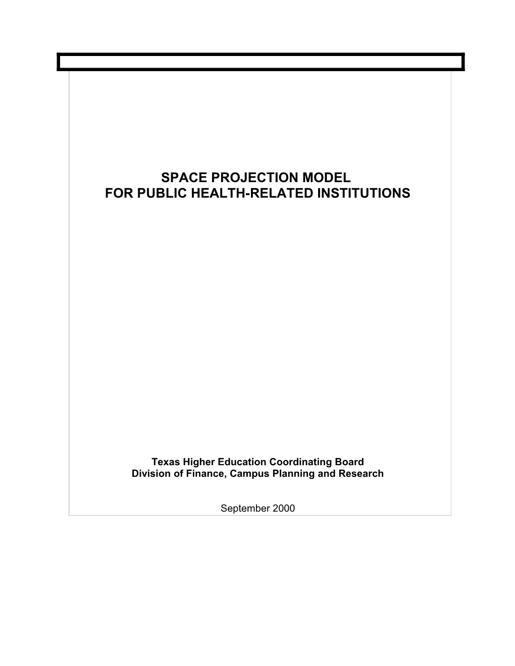 Space Projection Model for Public Health-Related Institutions - 2000