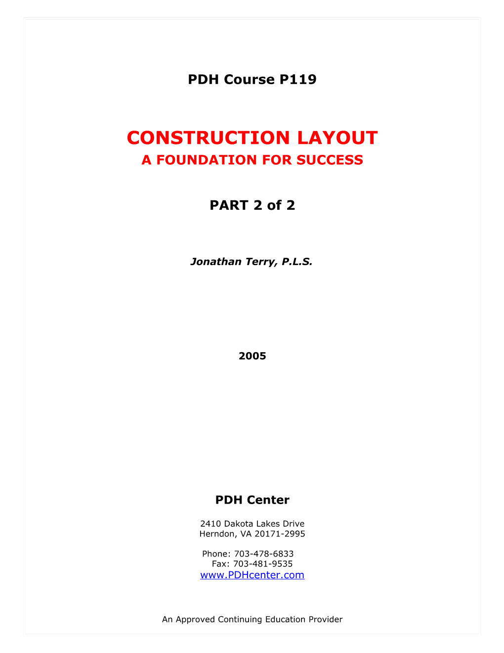 Construction Layout