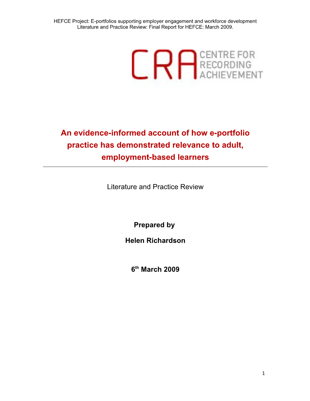 An Evidence-Informed Account of How Portfolio Practice Has Demonstrated Relevance to Adult