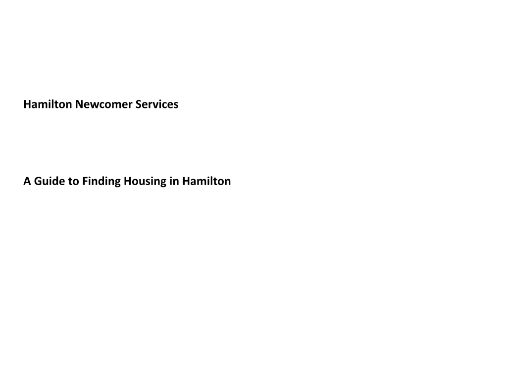 Hamilton Newcomer Services