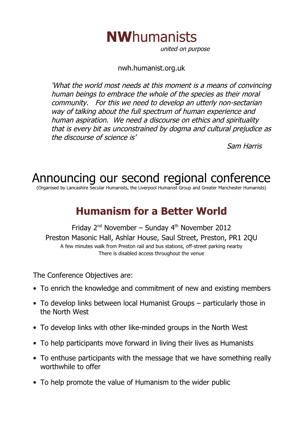 Announcing Our Second Regional Conference