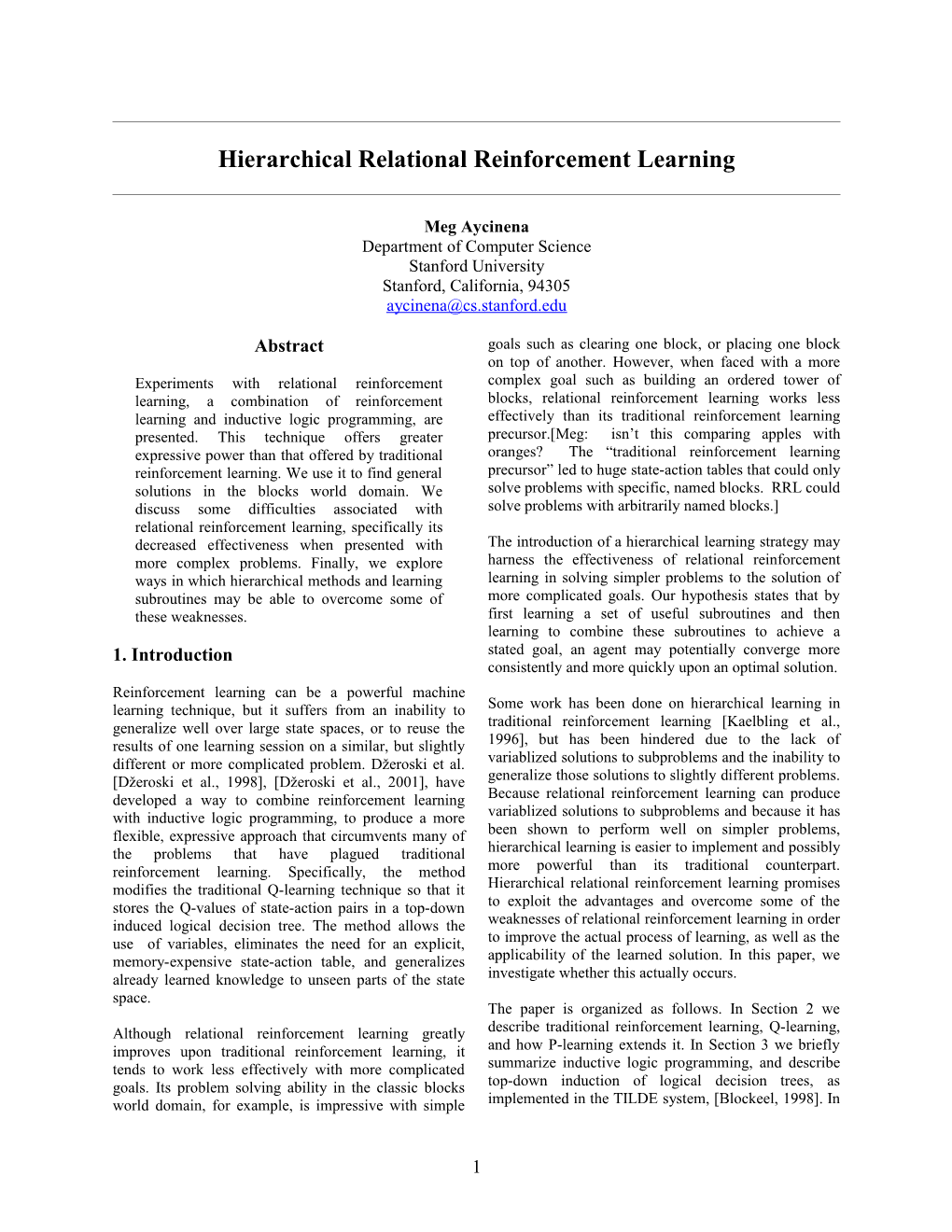 Hierarchical Relational Reinforcement Learning