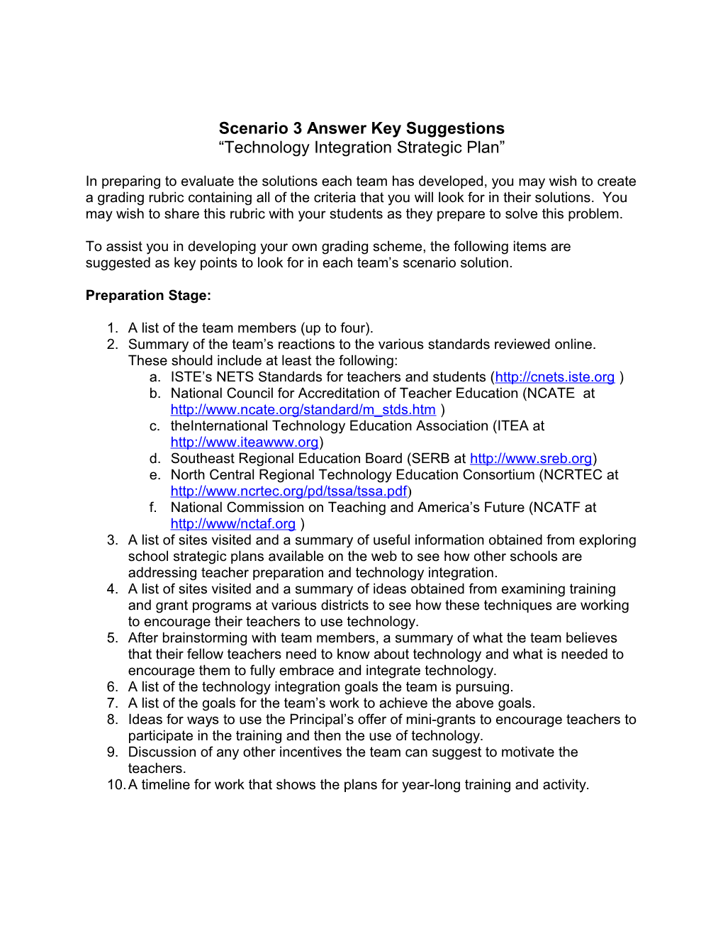 Scenario 1 Answer Key