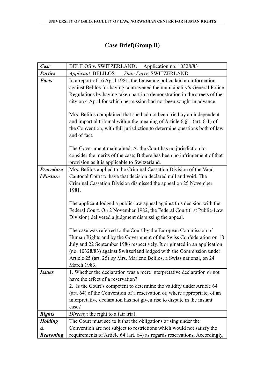 Case Brief(Group B)