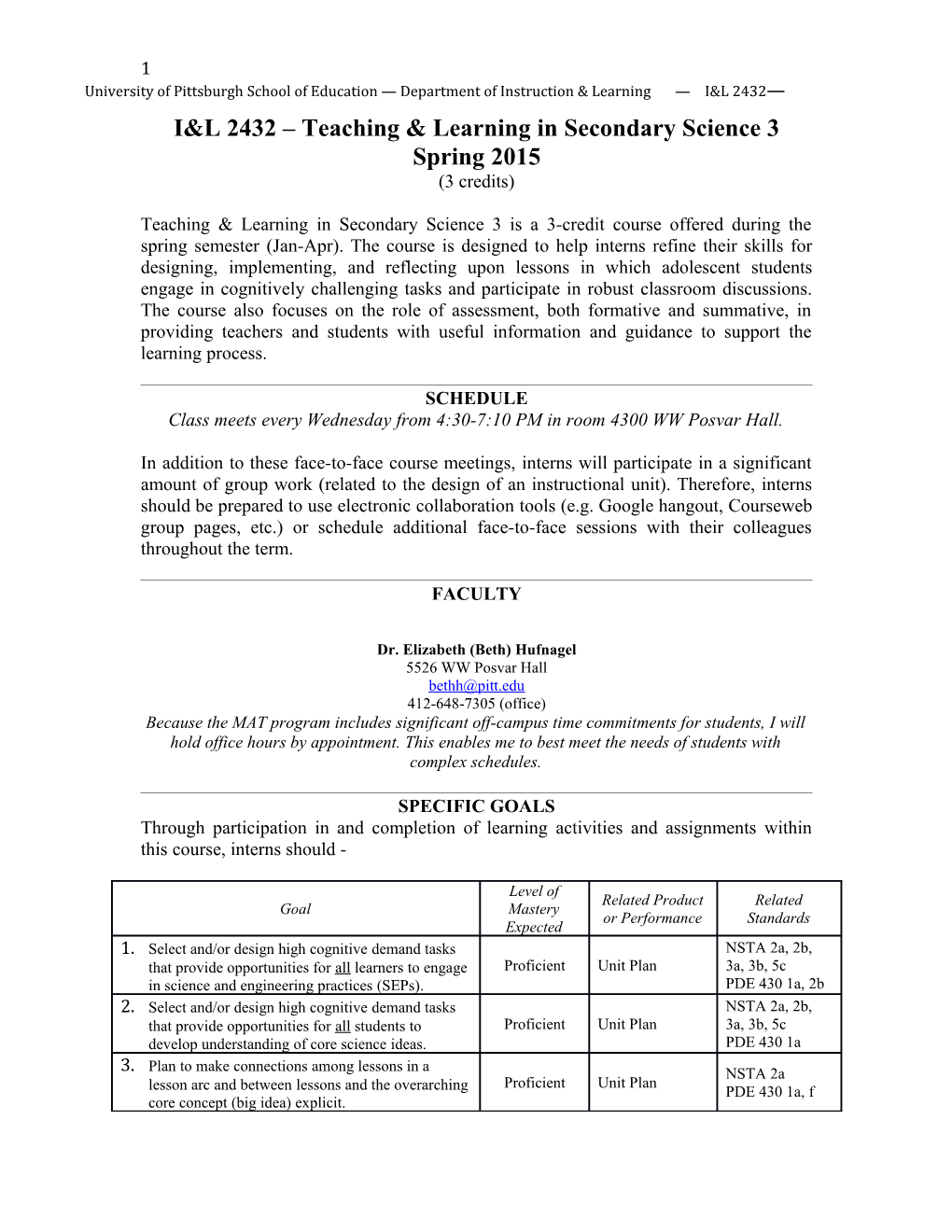 I&L 2432 Teaching & Learning in Secondary Science 3