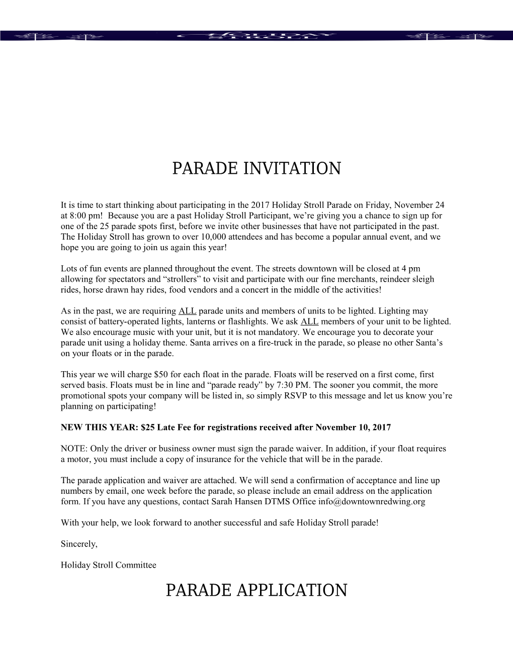 Parade Invitation