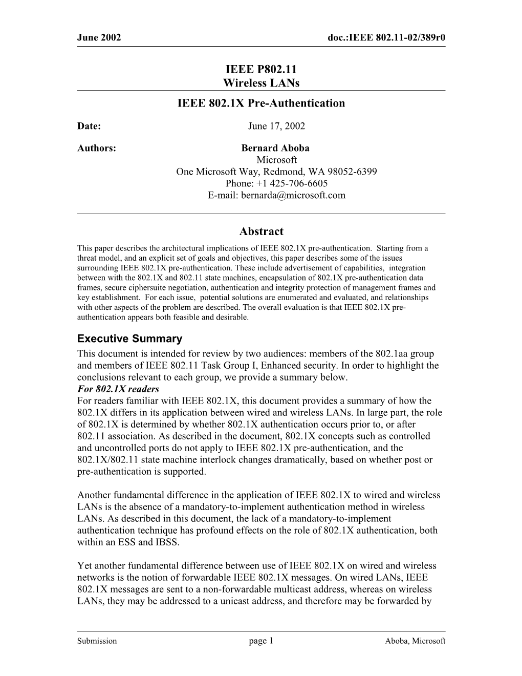 IEEE 802.1X Pre-Authentication