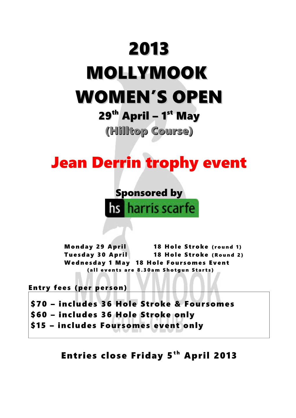Jean Derrin Trophy Event