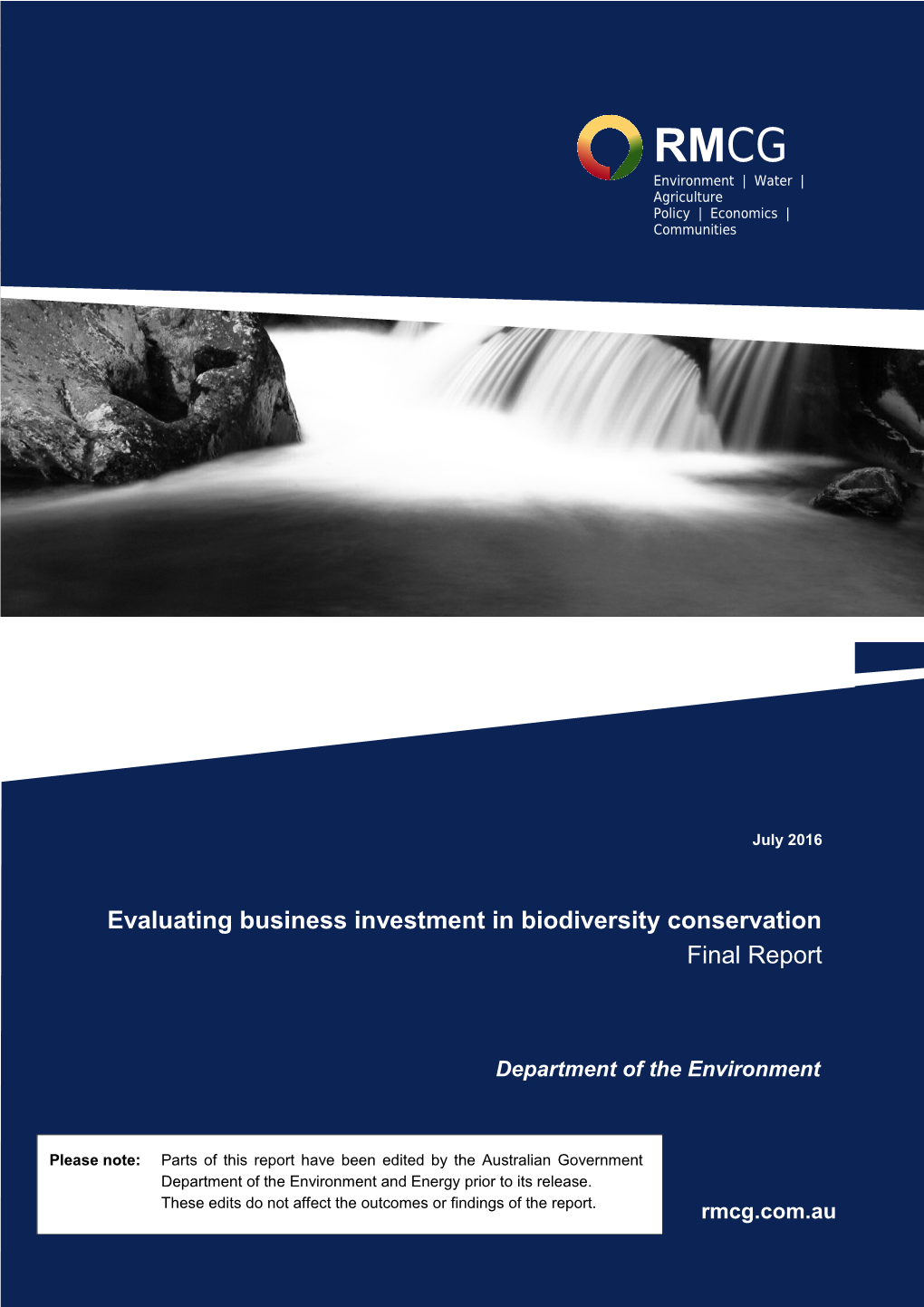 Evaluating Business Investment in Biodiversity Conservation Final Report