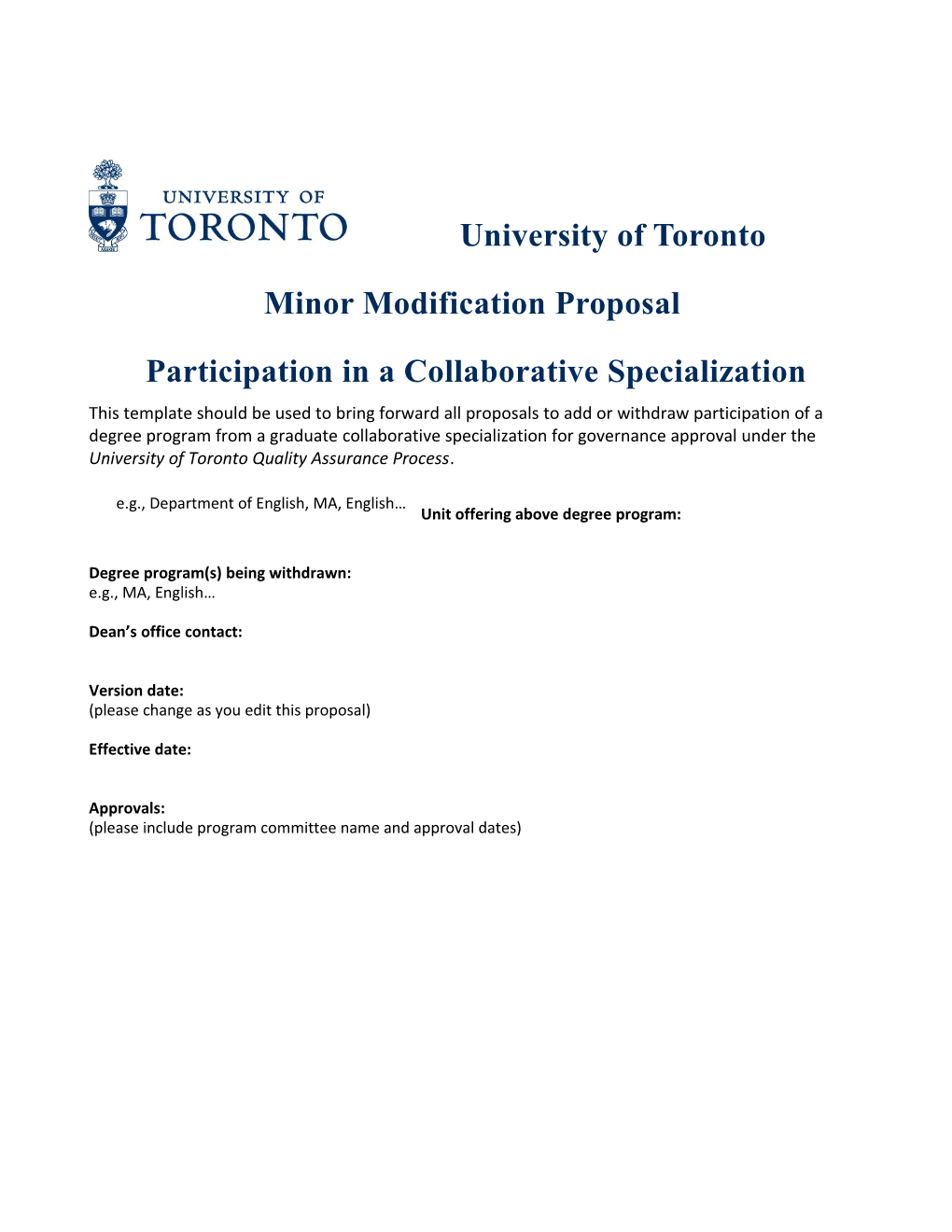 Minor Modification Proposal: Participation in a Collaborative Specialization