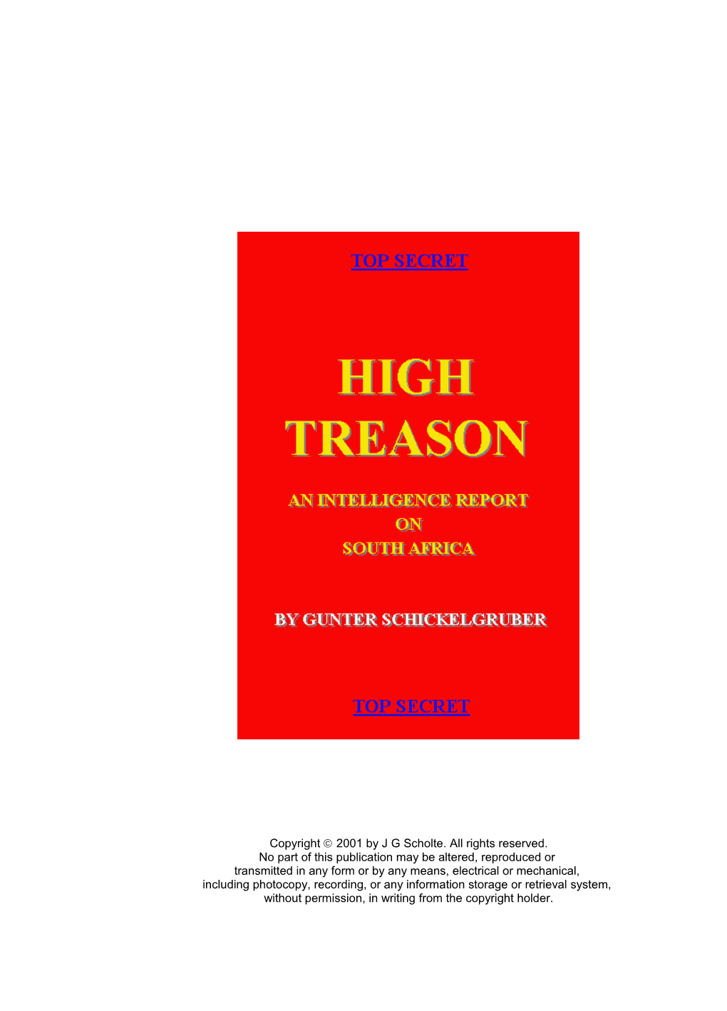 HIGH TREASON by Gunter Schickelgruber