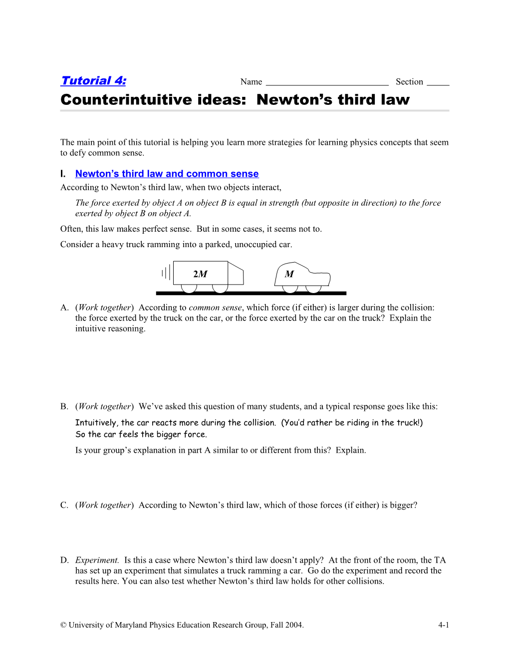 Counterintuitive Ideas: Newton S Third Law