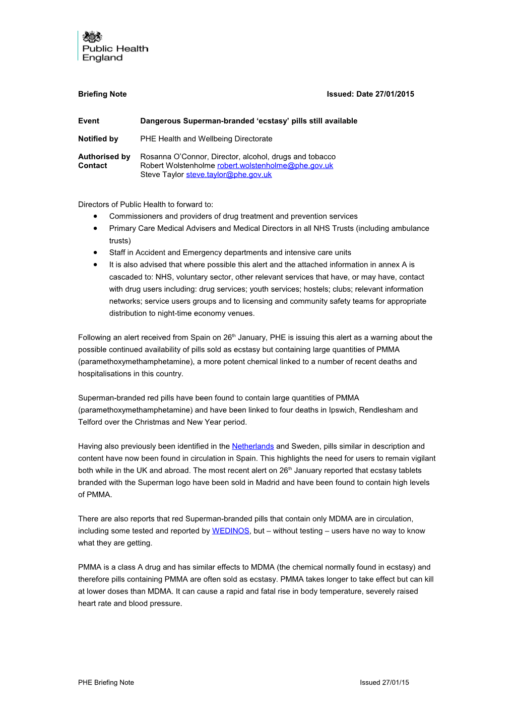 Briefing Note Template
