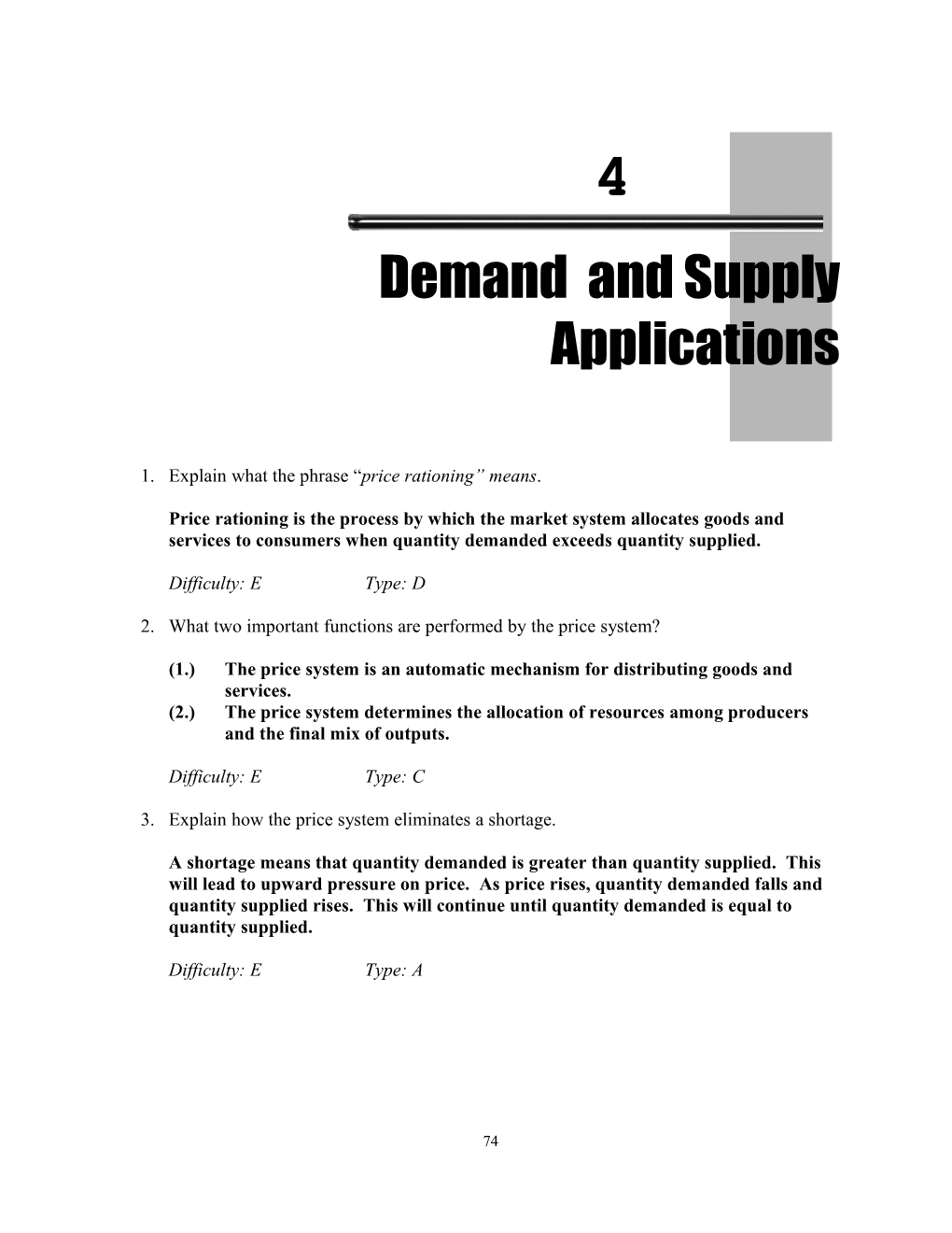 Sample Questions for Case & Fair, Principles of Economics, 6Th Edition