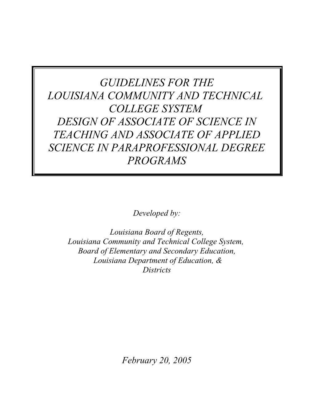 Louisiana Community and Technicalcollege System