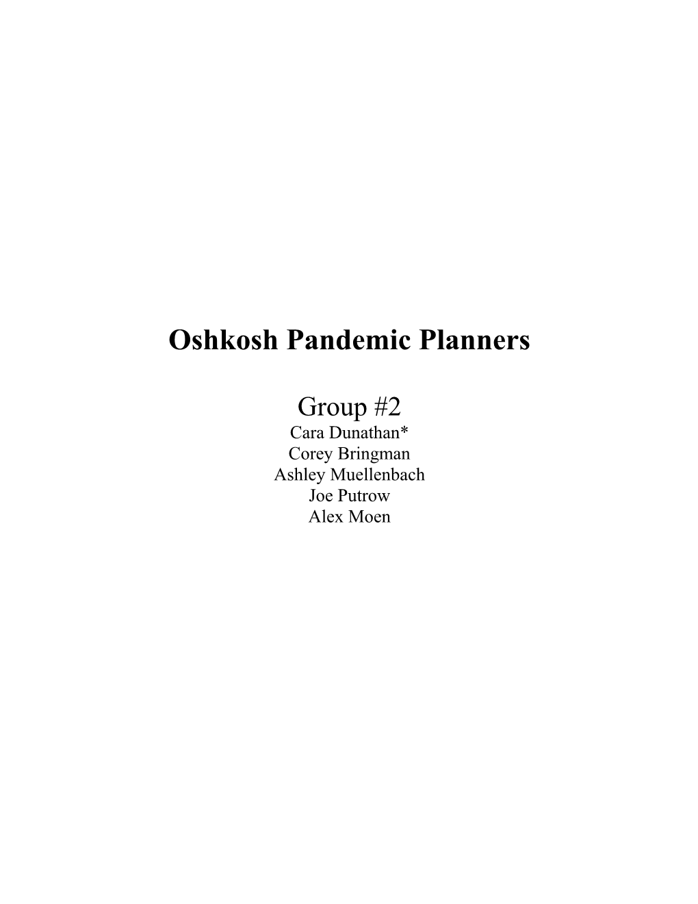 Oshkosh Pandemic Planners