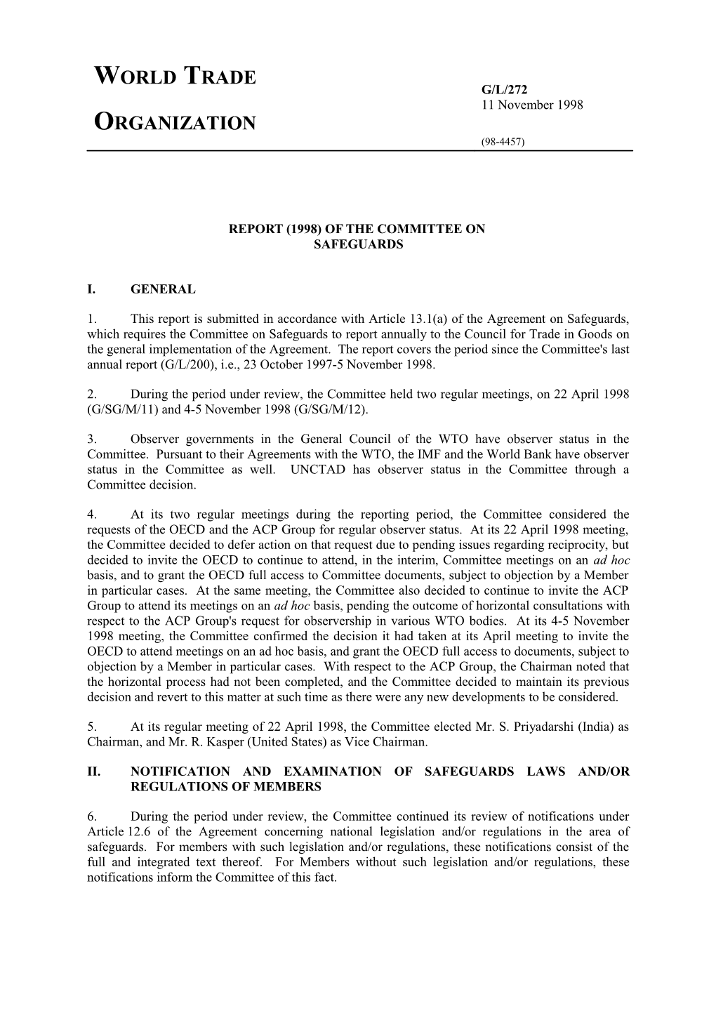 Report (1998) of the Committee On