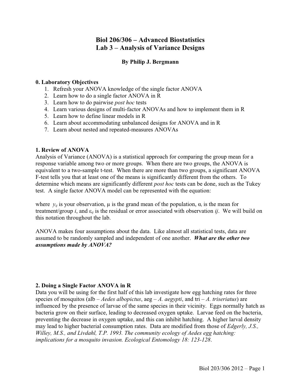 Lab 3 Analysis of Variance Designs