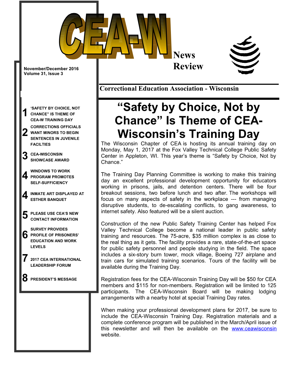 Safety by Choice, Not by Chance Is Theme of CEA-Wisconsin S Training Day
