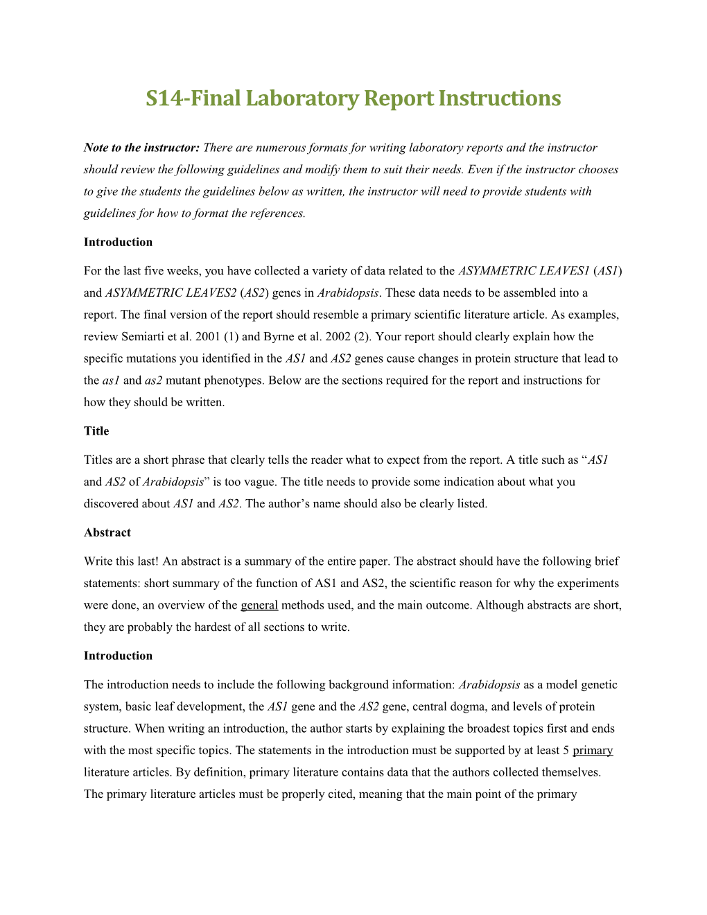 S14-Final Laboratory Report Instructions