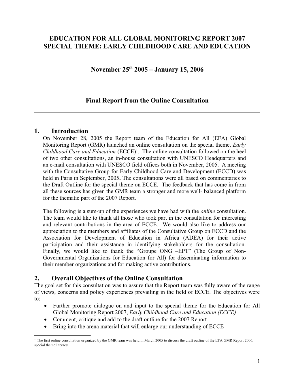 Education for All Global Monitoring Report 2007