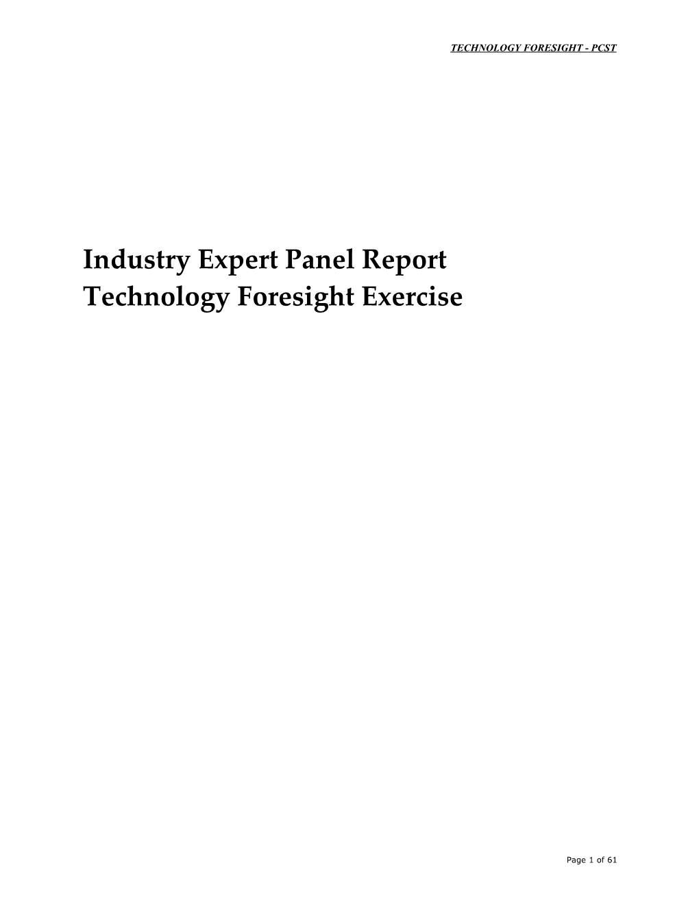 Experts Views About Pakistan Energy Technology: Lessons Learnt from Technology Foresight 2015
