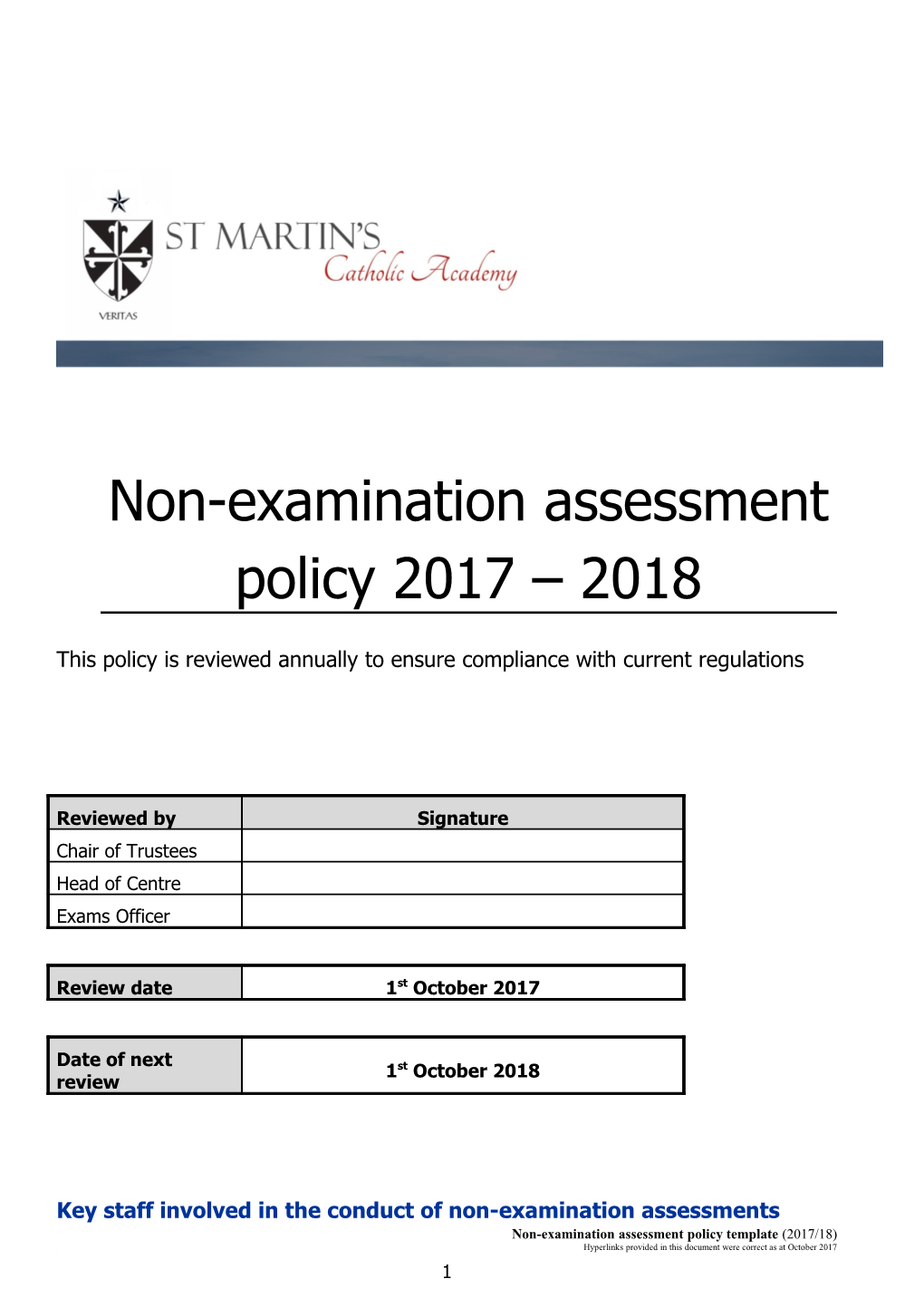 Non-Examination Assessment Policy 2017 2018