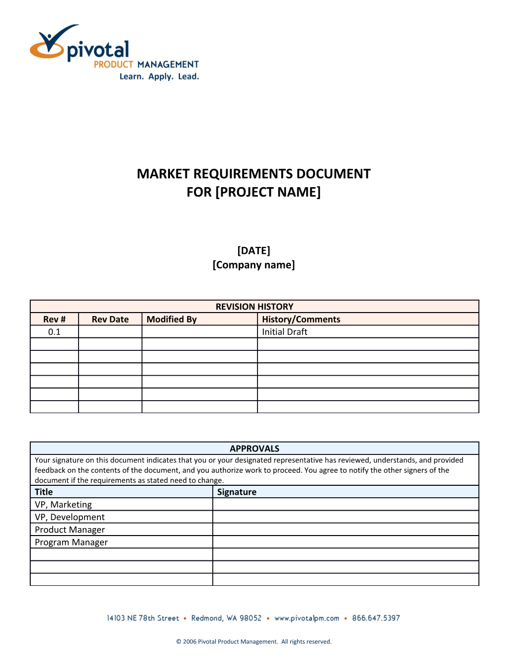 Market Requirements Document