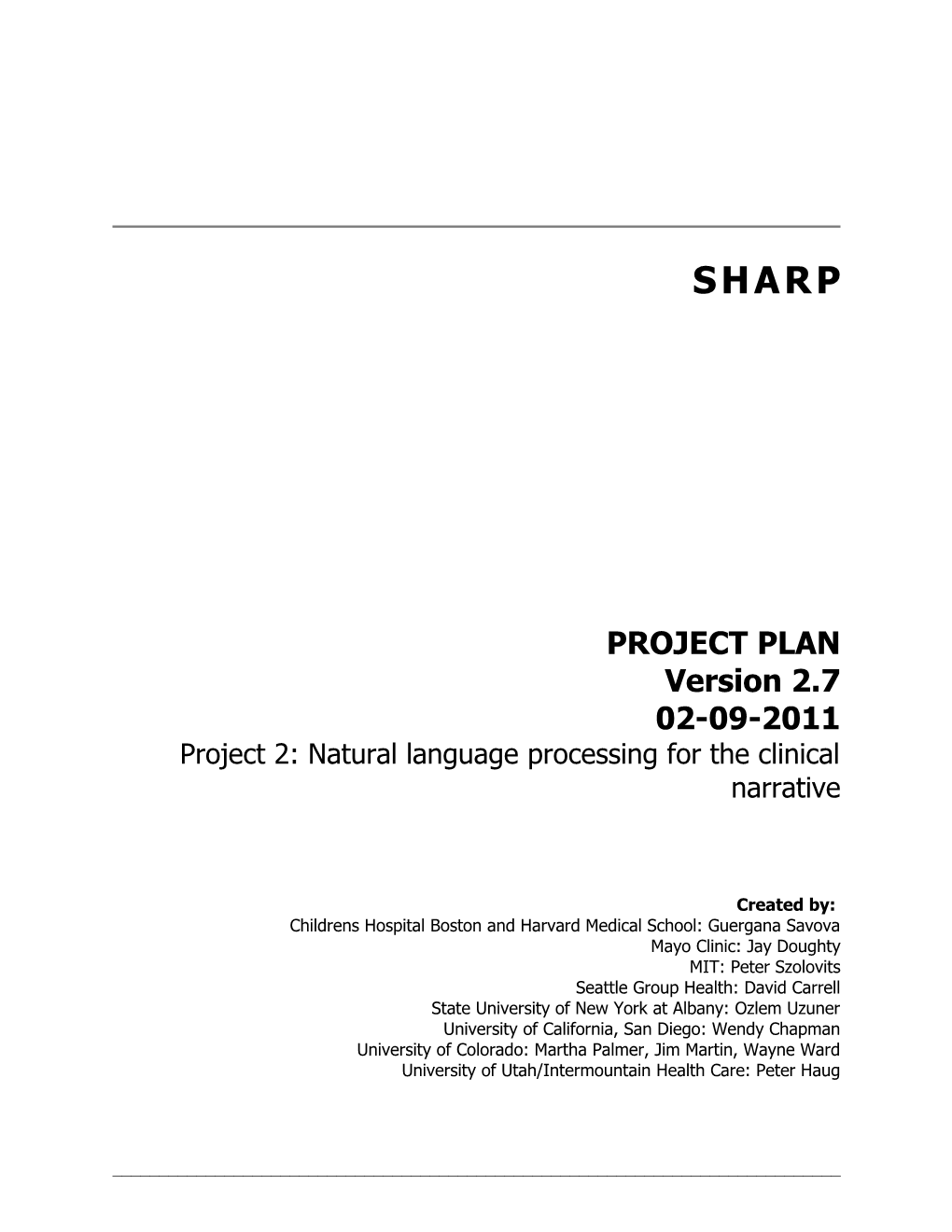 Project 2: Natural Language Processing for the Clinical Narrative