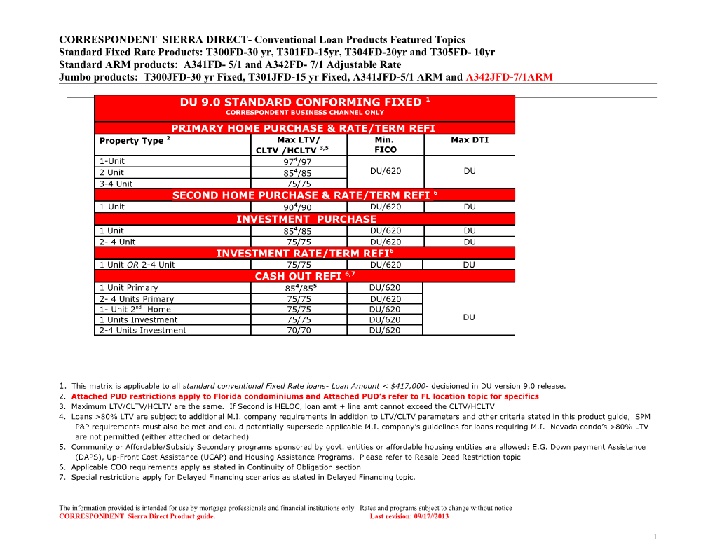 Purchase and Rate Term Refinance Mortgages Fixed Rate and Adjustable Rate Mortgages