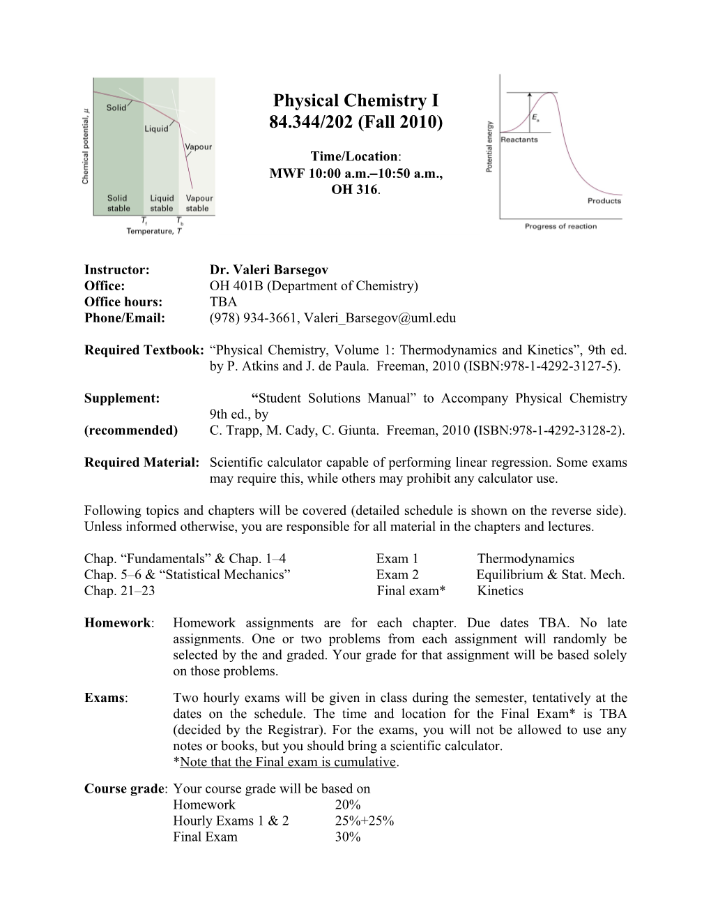 Physical Chemistry I