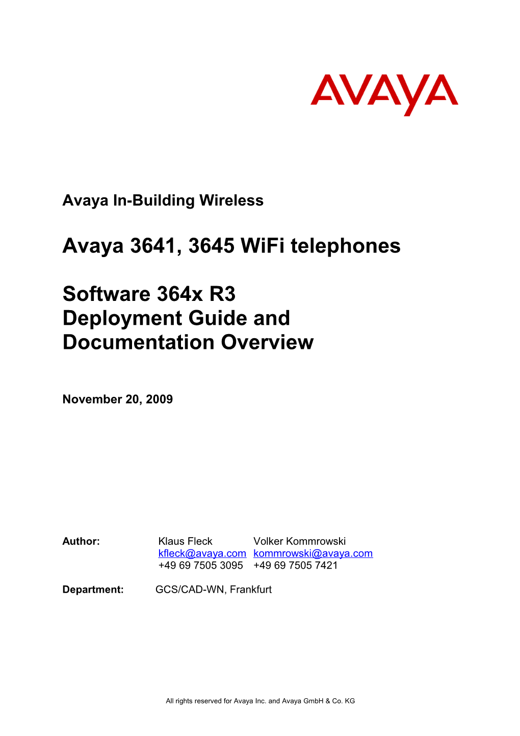 Avaya In-Building Wireless