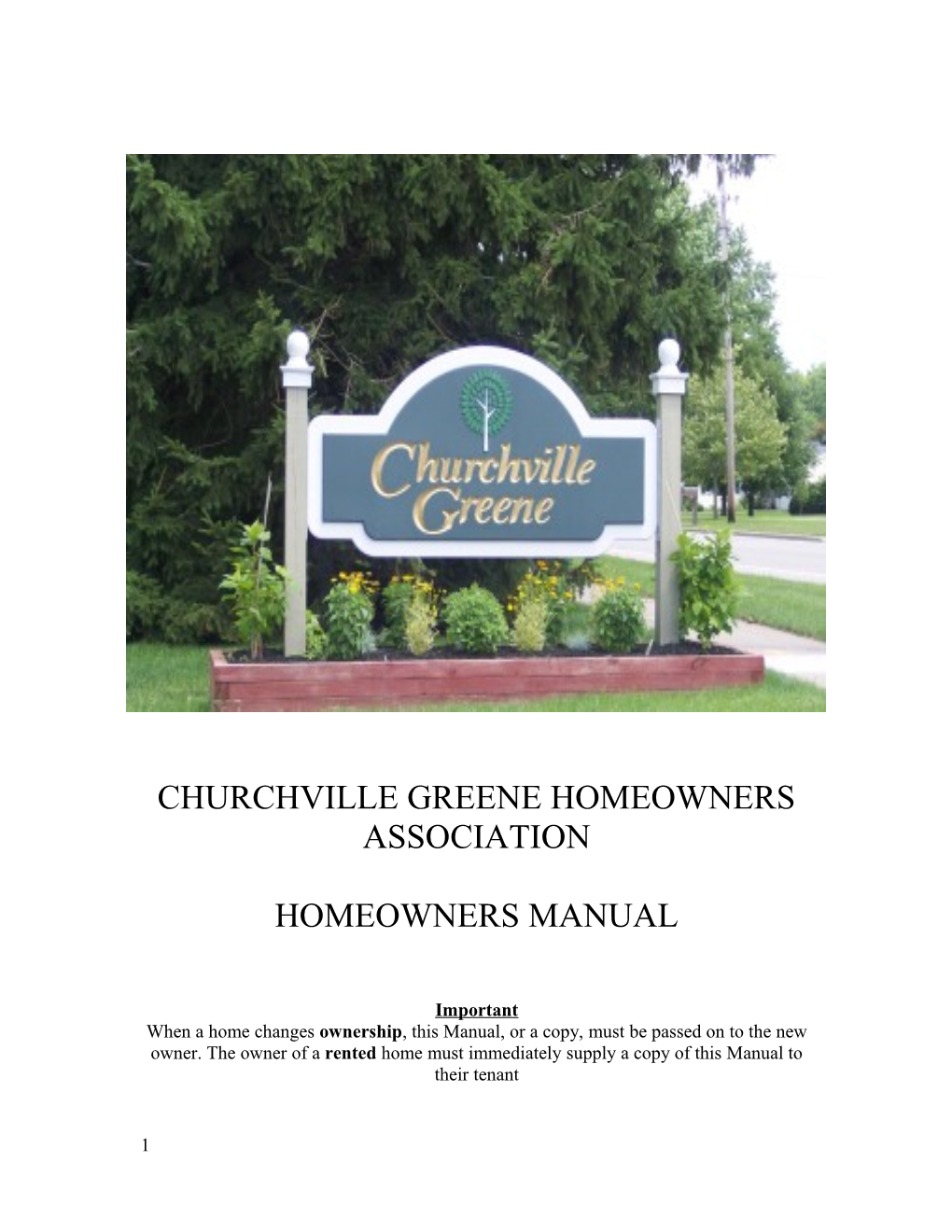 Churchville Greene Homeowners Association