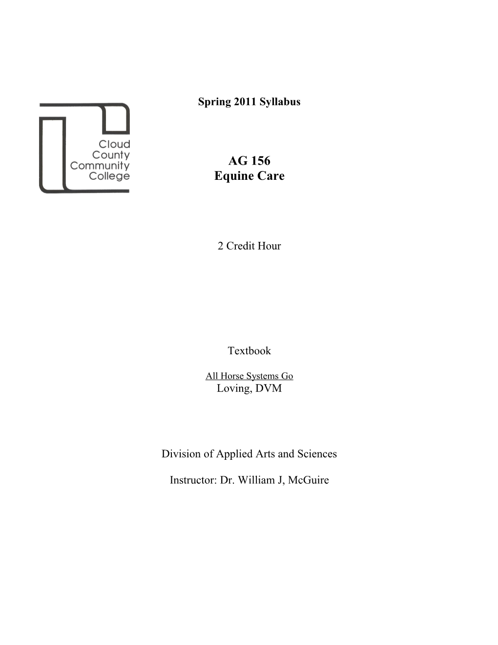 Spring 2011 Syllabus