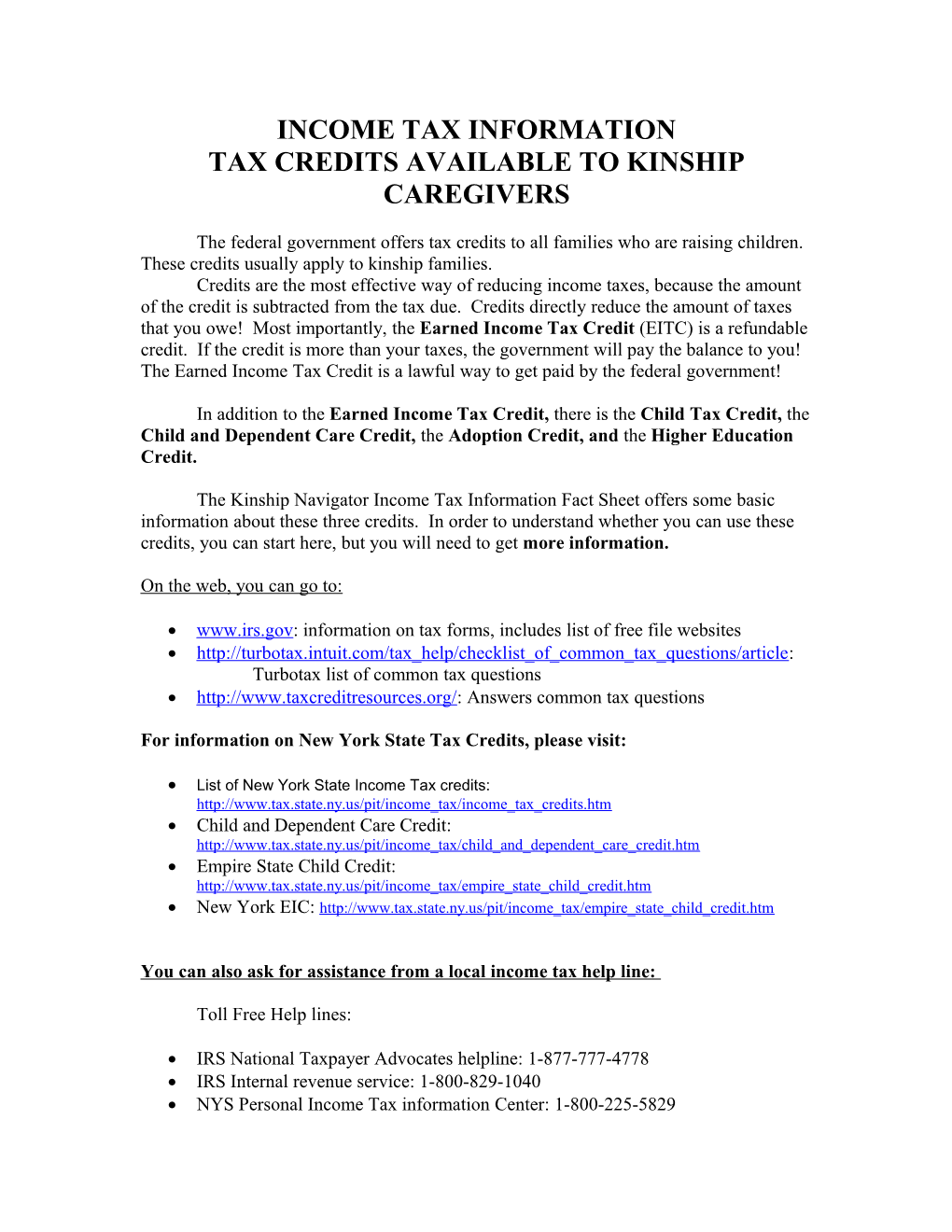 Earned Income Tax Credit