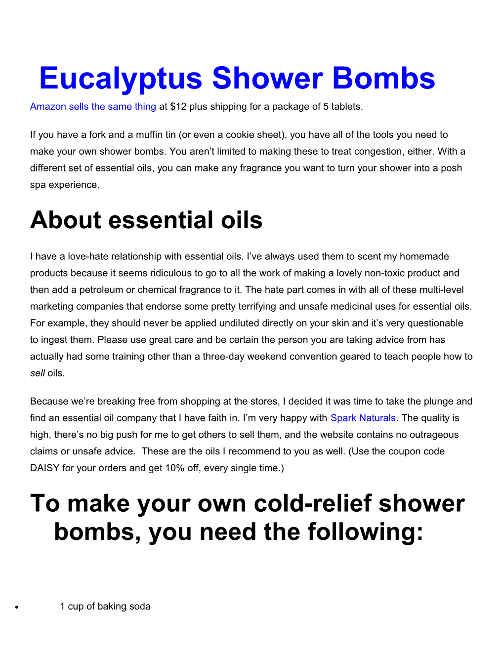 Eucalyptus Shower Bombs