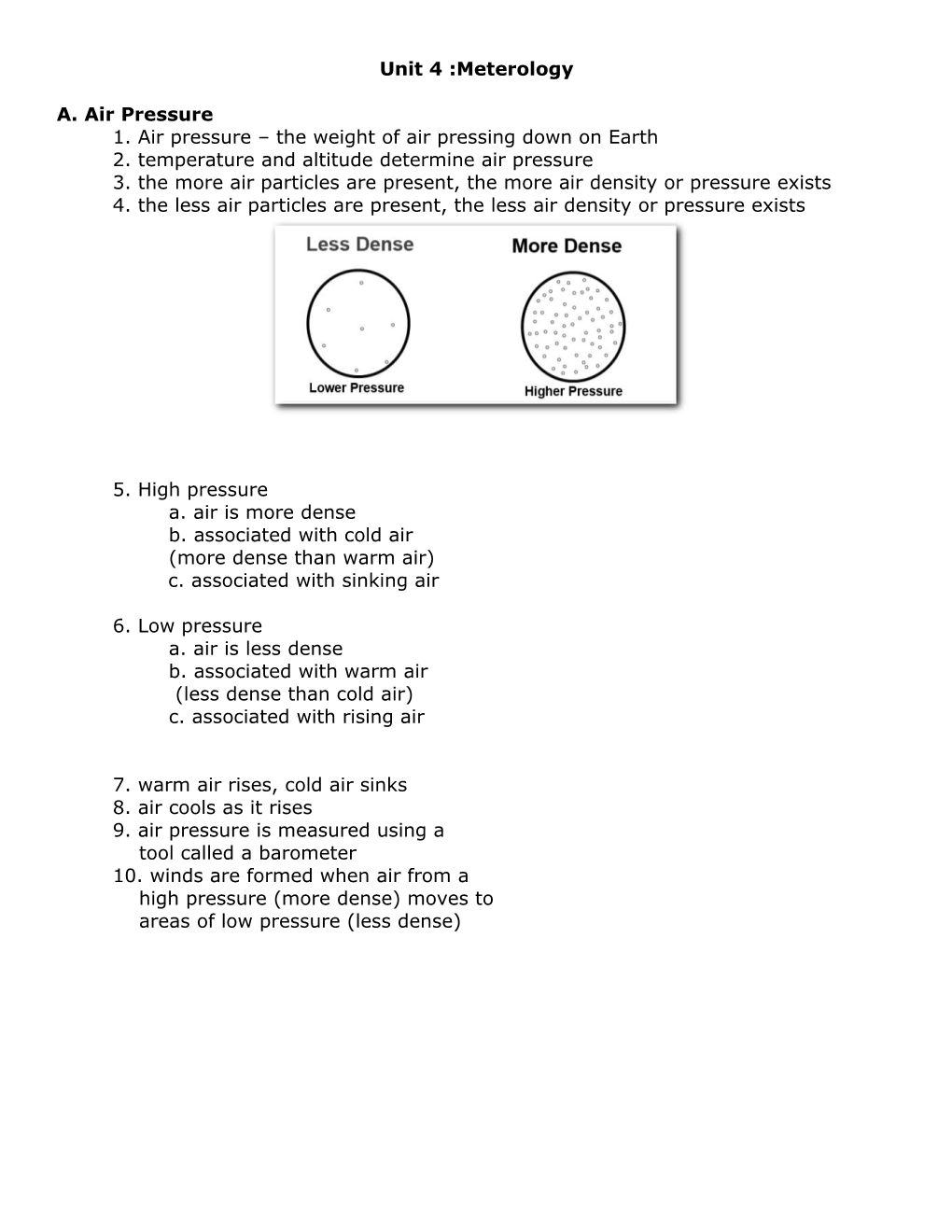 Unit 4 :Meterology