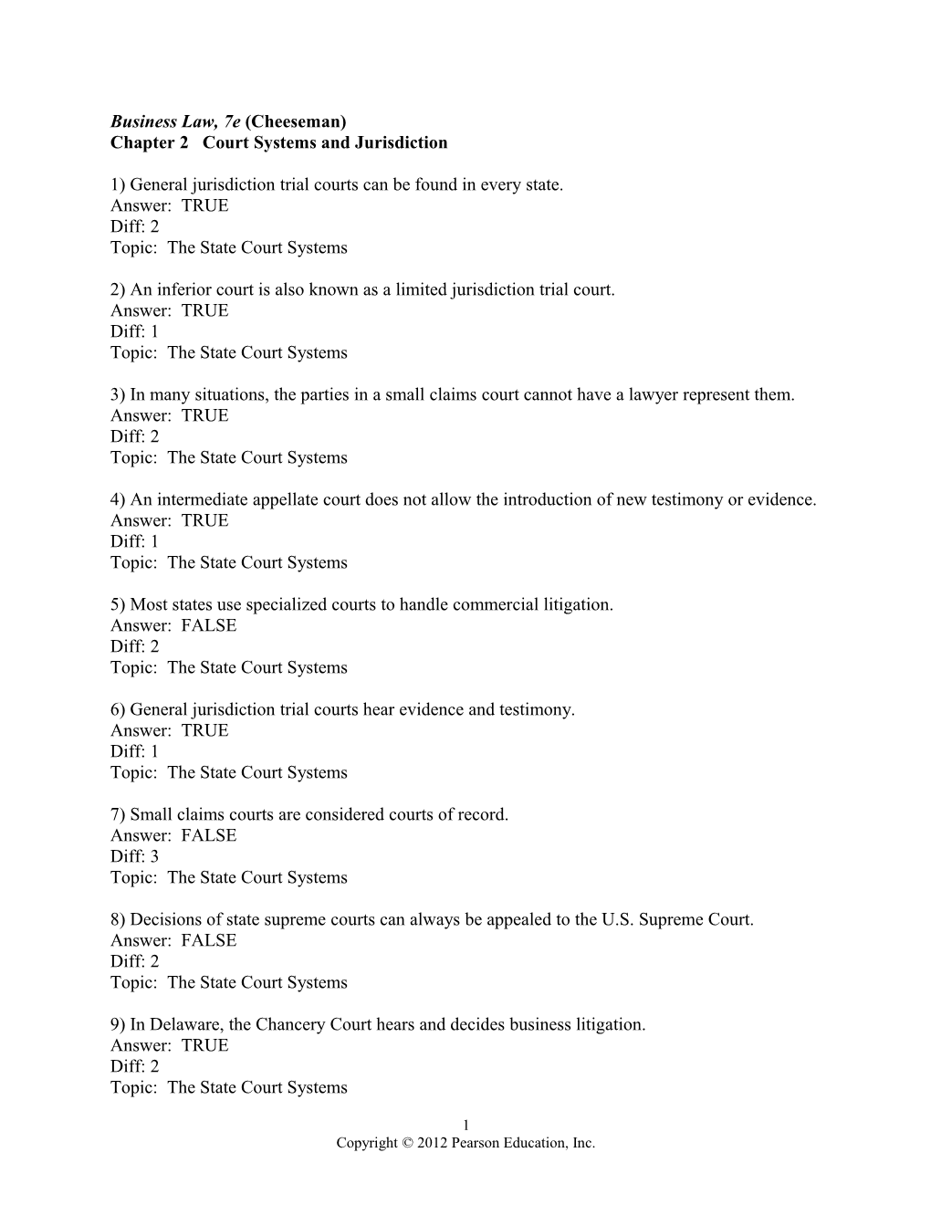 Business Law, 7E (Cheeseman)